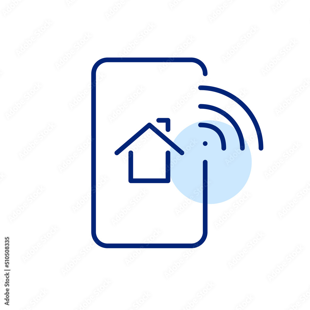 Smart home control app. Pixel perfect, editable stroke line art icon