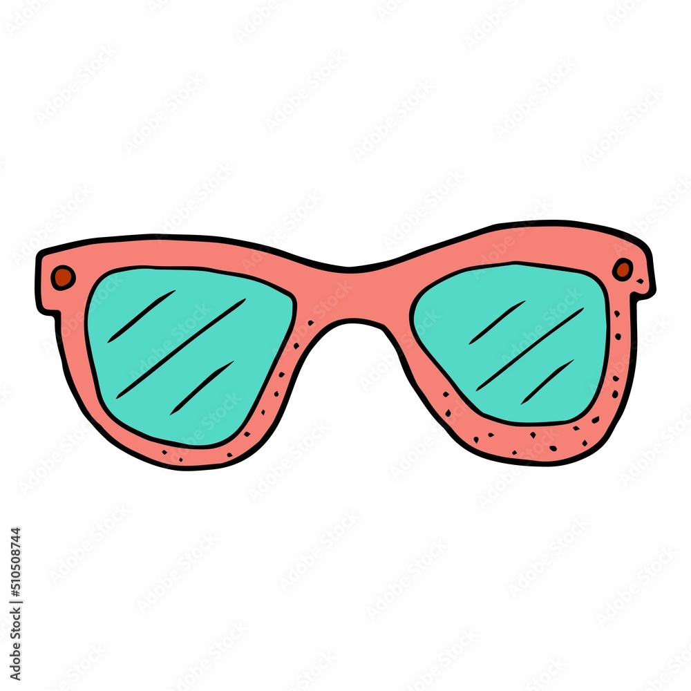 Sketch of sunglasses. Doodle illustration Sketch of sunglasses. Doodle illustration