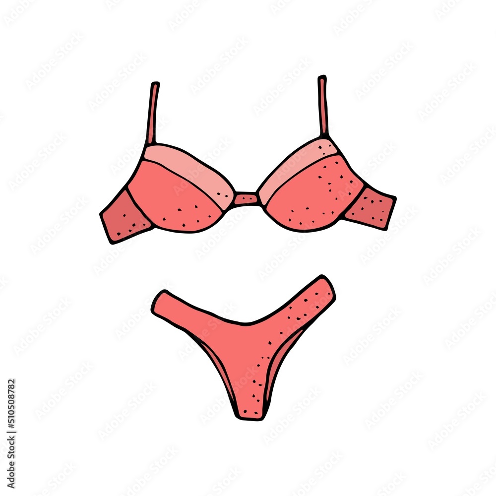 Sketch of a female swimsuit. Doodle illustration Sketch of a female swimsuit. Doodle illustration