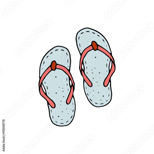 Flip flops sketch. Doodle illustration
