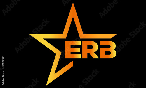 ERB golden luxury star icon three letter logo design vector template. royal logo | luxury logo | jewelry logo | premium logo | iconic logo | Victoria logo |