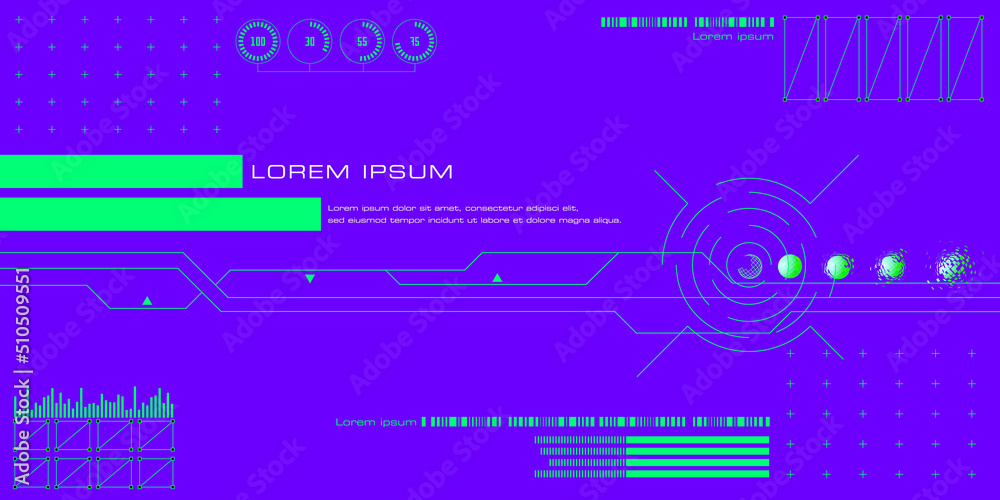 Fototapeta premium 抽象的な先端技術イメージの背景画像紫地に黄緑