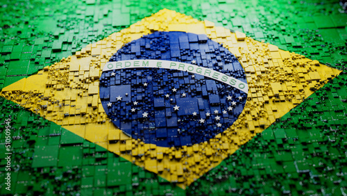 Brazilian Flag Tech Wallpaper photo