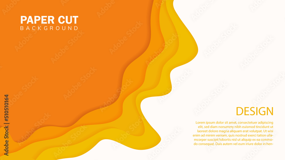 Papercut background in bright yellow colors