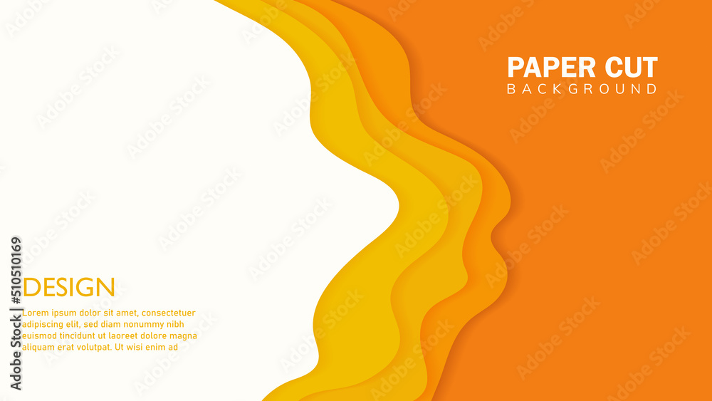 Elegant papercut yellow abstract background