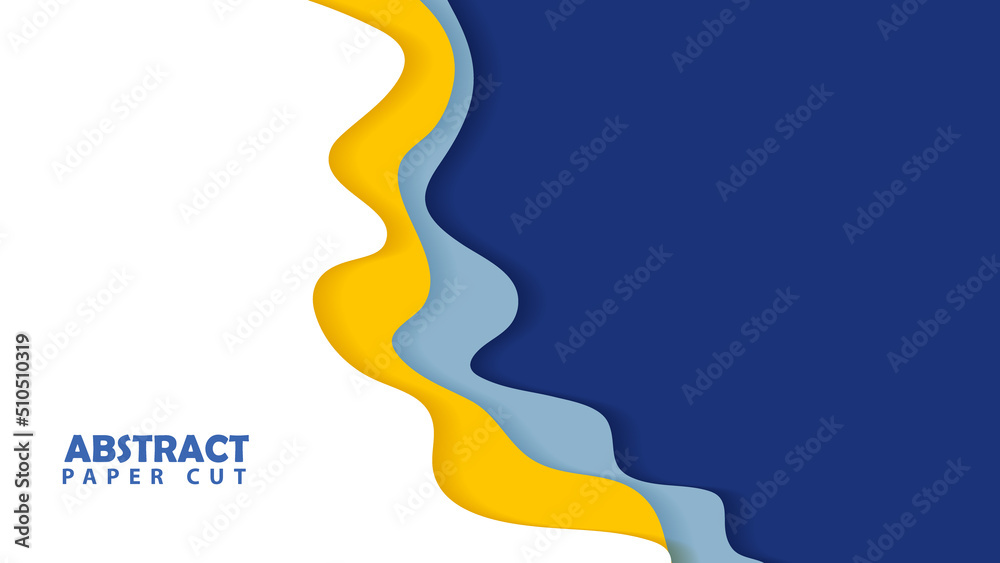 Wavy shape business background in paper cut style