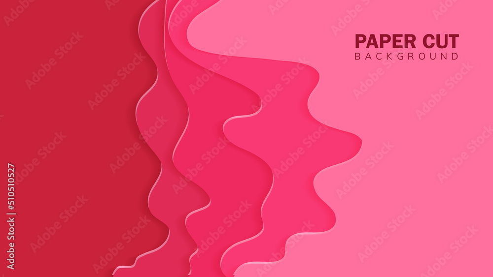 Abstract wavy background papercut style background template