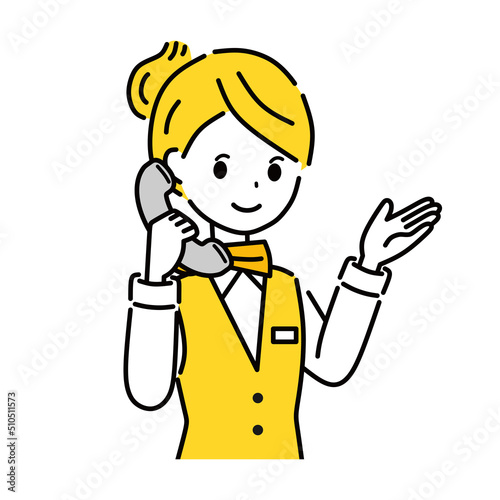 電話　ビジネスウーマン　オペレーター　案内