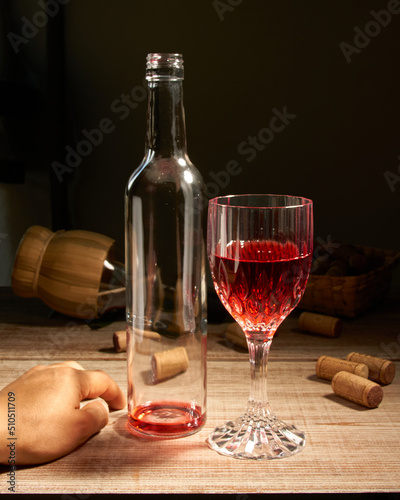 blurred photo of wine binge concept