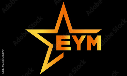 EYM golden luxury star icon three letter logo design vector template. royal logo | luxury logo | jewelry logo | premium logo | iconic logo | Victoria logo | photo