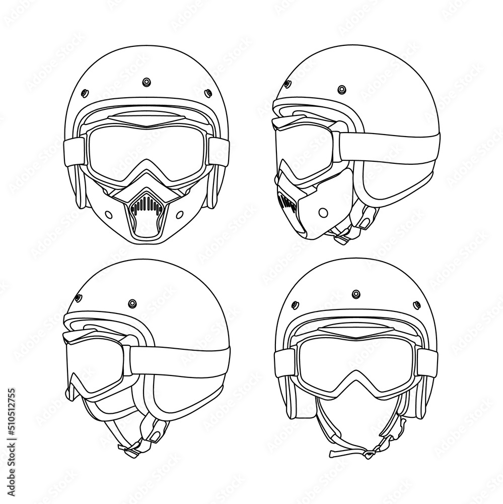 Helmet out line art