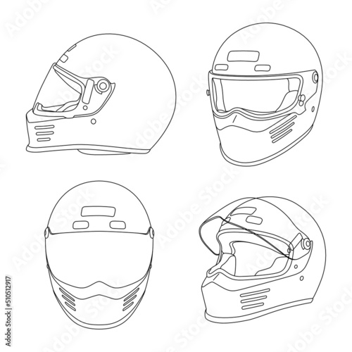 Helmet out line art