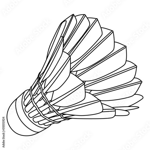 shuttlecock out line art