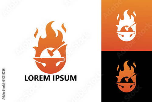 Blacksmith, fire iron logo template design vector