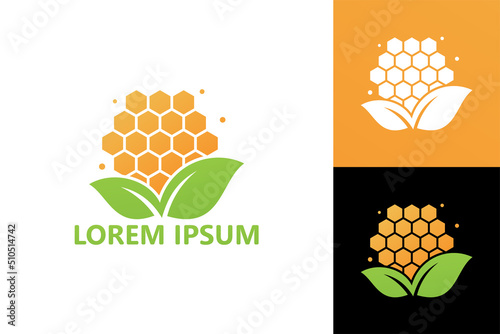 Nature honey logo template design vector