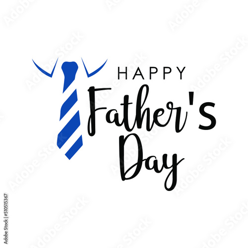 An illustration of a tie and text Happy Father's Day in celebration of fathers day photo