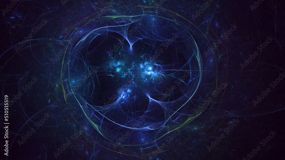 Obraz premium 3D rendering abstract blue fractal light background