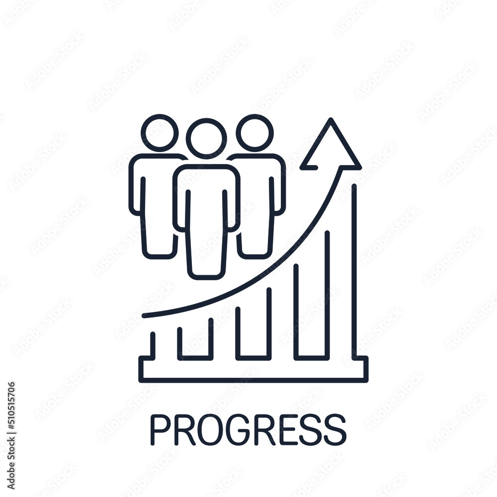 The growth of social opportunities. Vector linear icon isolated on white background. The growth of social opportunities. Vector linear icon isolated on white background.