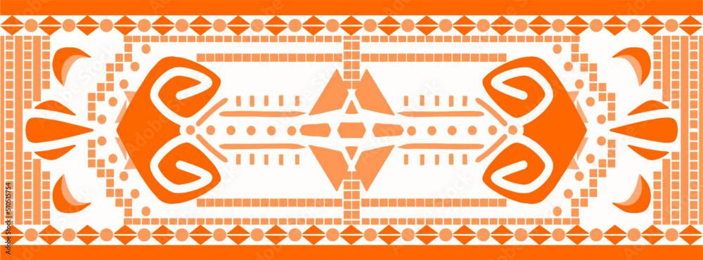 Colorful Geometric and Hand Drawing Pattern with Tribal Shape in black ...