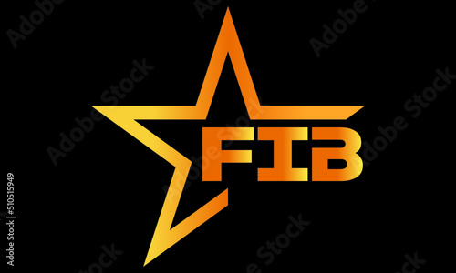 FIB golden luxury star icon three letter logo design vector template. royal logo | luxury logo | jewelry logo | premium logo | iconic logo | Victoria logo |