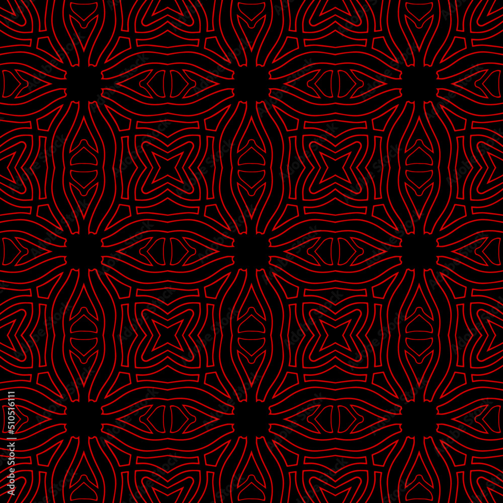 Geometric Seamless Pattern with Tribal Shape. Designed in Ikat, Boho, Aztec, Folk, Motif, Gypsy, Arabic Style. Ornament for Scarf, Ceramics, Fabric Garment, Backdrop Wallpaper.