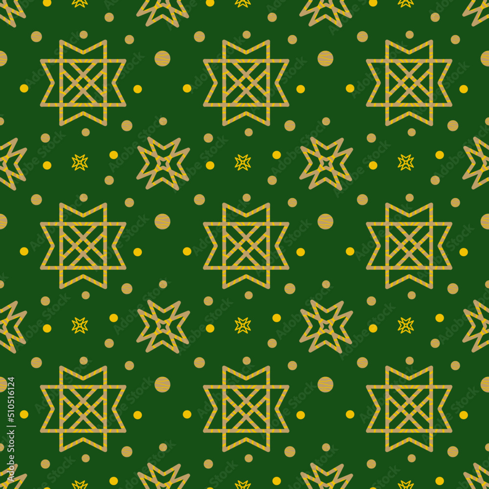 Fototapeta premium Geometric pattern design with tribal shape elements. Ideal for fabric design, wrapping paper, backdrop. Vector Illustration.