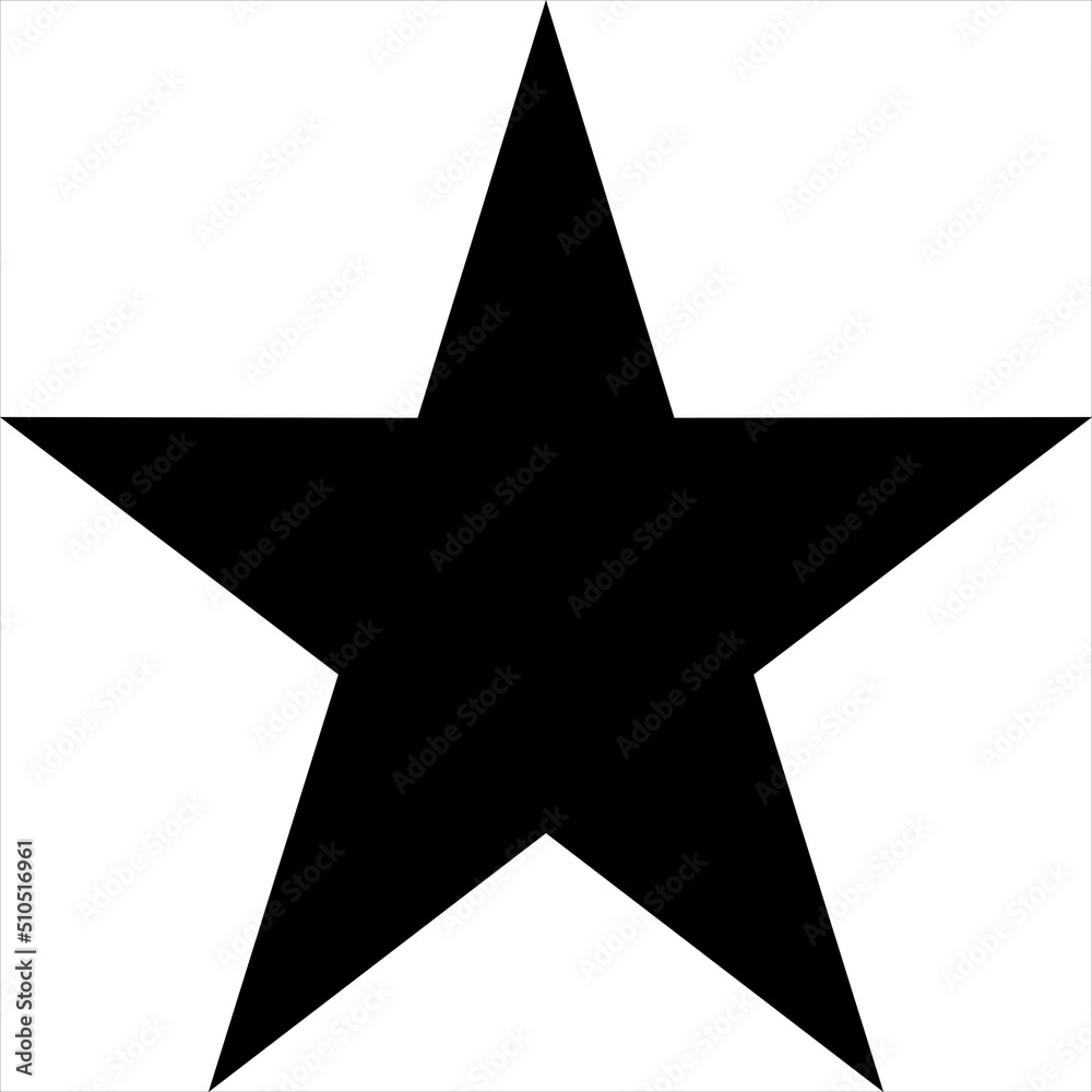 Vector, Image of silhouette star icon, black and white color, with transparent background Vector, Image of silhouette star icon, black and white color, with transparent background