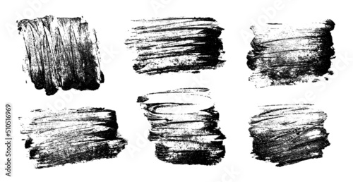 Grunge dirty paint paint brush strokes. Oil paint texture set. Ink backgrounds. Acrylic paint backdrops. Rough vector textures. Grunge overlays.