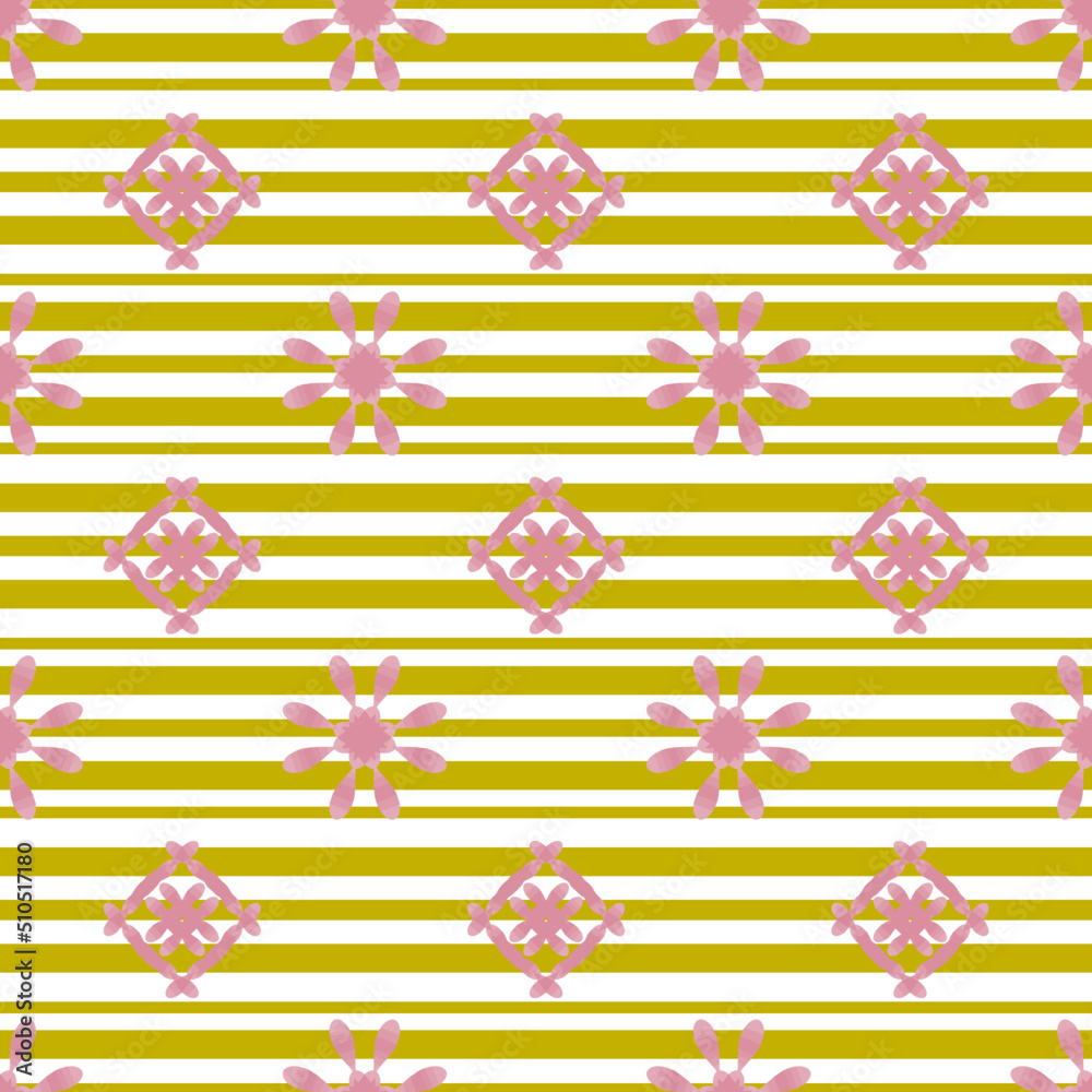 Seamless stripes pattern with abstract symbols , Ideal for fabric printing, bandana, neck wear, shawl, hijab, paper, textile, wallpaper, carpet, blanket, ceramics, or tiles. 
