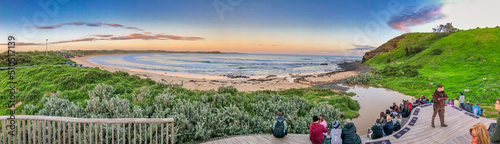 Fotografiet Phillip Island, Australia - September 7, 2018: Penguin watchout platform at sunset