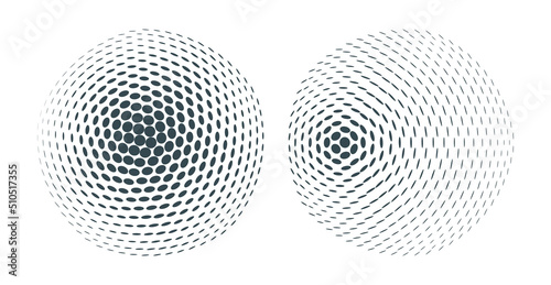 Set of abstract spheres. Element, emblem or icon. Vector for cover, banner, brochure, poster or flyer.