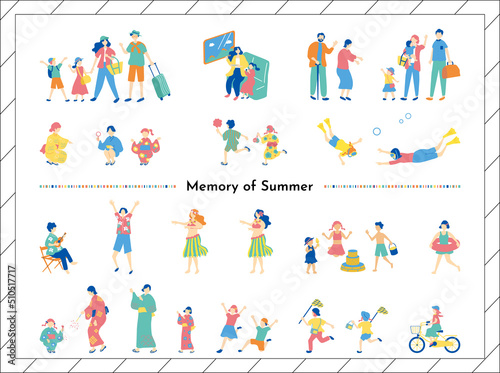 夏休みの思い出　イラスト素材集