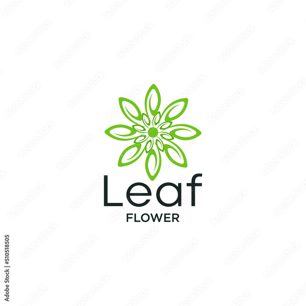 Geometric leaf logo design vector Geometric leaf logo design vector