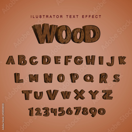 single letter and number alphabet vector text effect illustrator with cool style effect