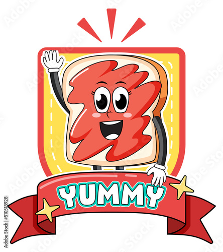 Funny bread cartoon character