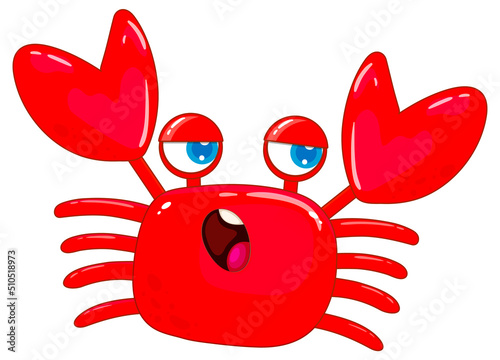 Red crab in cartoon design
