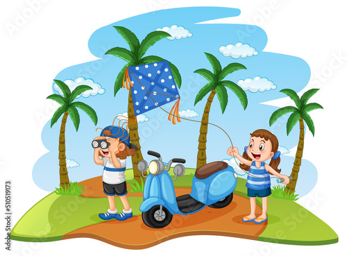 Road trip vacation at the beach