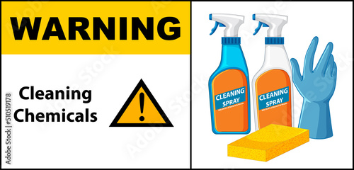 Cleaning chemicals warning banner