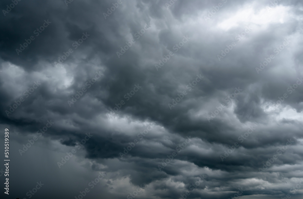 dark storm clouds with background,Dark clouds before a thunder-storm.