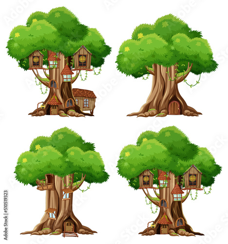 Big tree isolated cartoon
