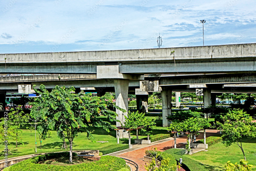 The concrete highway in the city of Thailand.