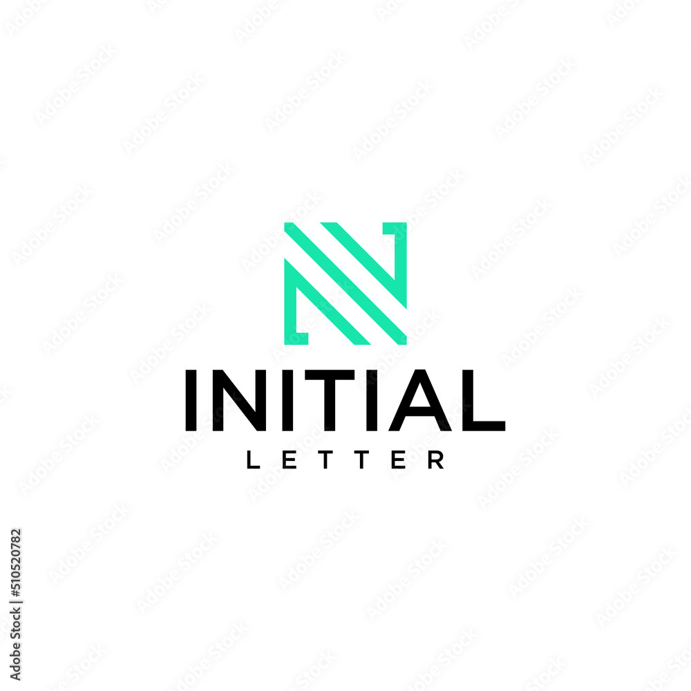 Fototapeta premium Abstract initial letter N logo with line graphic design vector