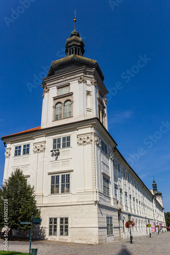 White tower of the historic Jesuit college building in Kutna Hora, Czech Republic