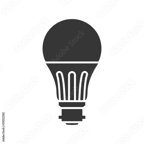 LED light lamp bulb vector filled silhouette icon photo