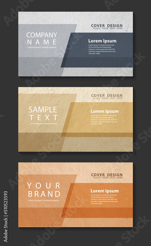 Presentation design vector templates with paper background texture. In size presentation wide 1920 x 1080
