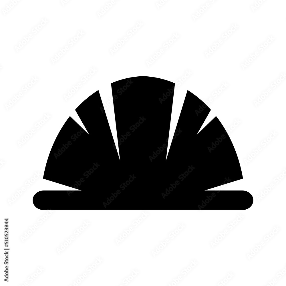 The construction helmet icon. A symbol of protection and security. Black silhouette of a construction helmet isolated on a white background. Vector illustration for design and web. The construction helmet icon. A symbol of protection and security. Black silhouette of a construction helmet isolated on a white background. Vector illustration for design and web.