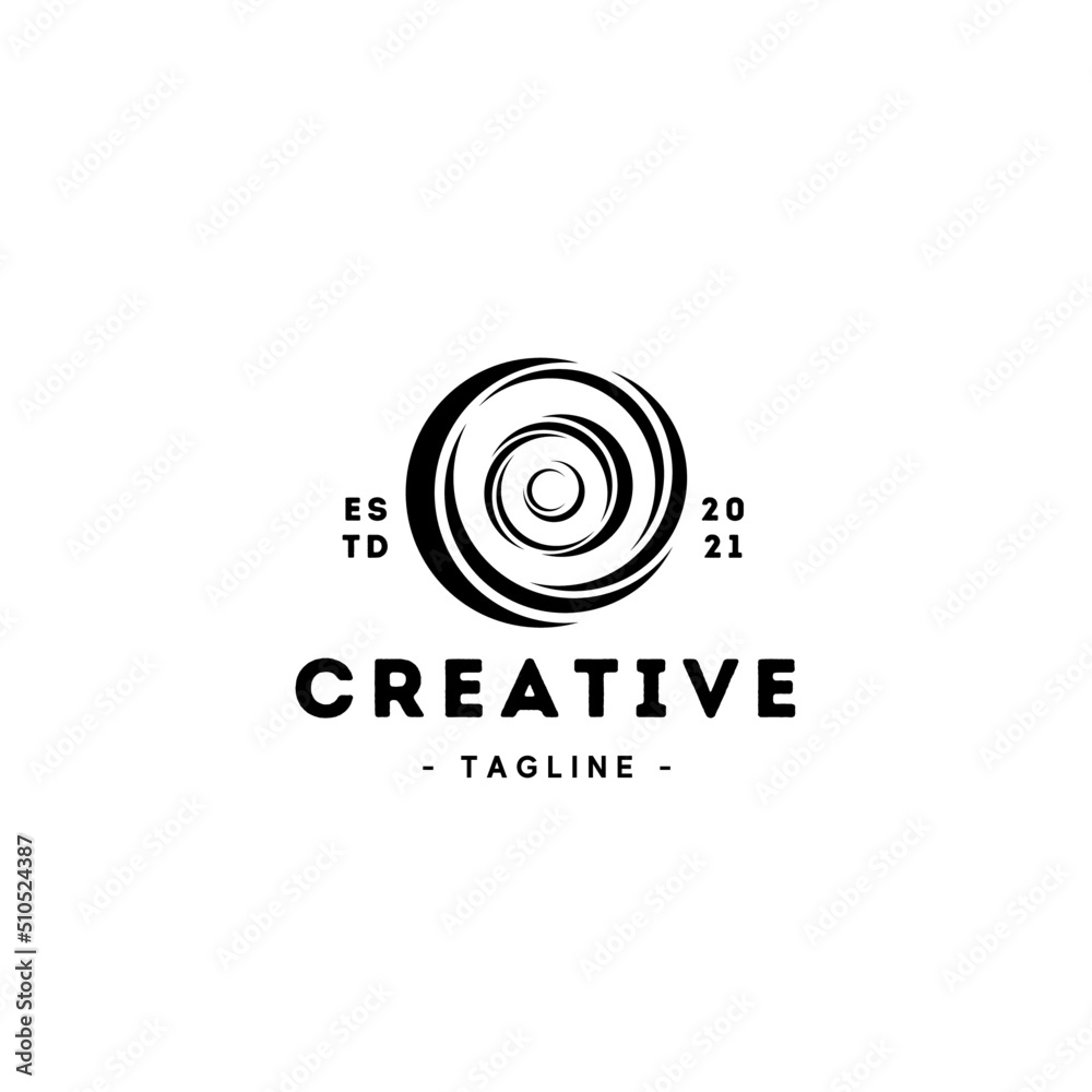 Vector abstract circle swirl logo design elements. flat, line art Vector abstract circle swirl logo design elements. flat, line art