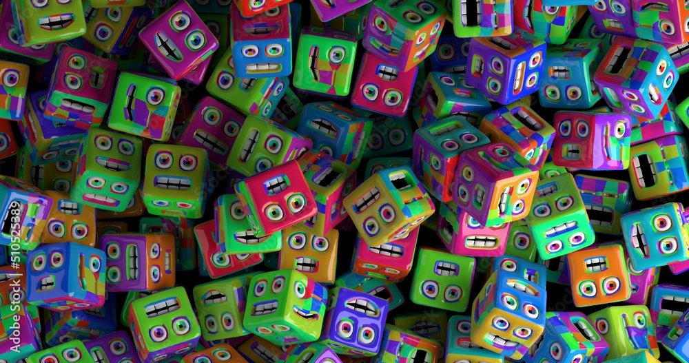 3d fun faces cubes made in 3d