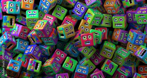 3d fun faces cubes made in 3d