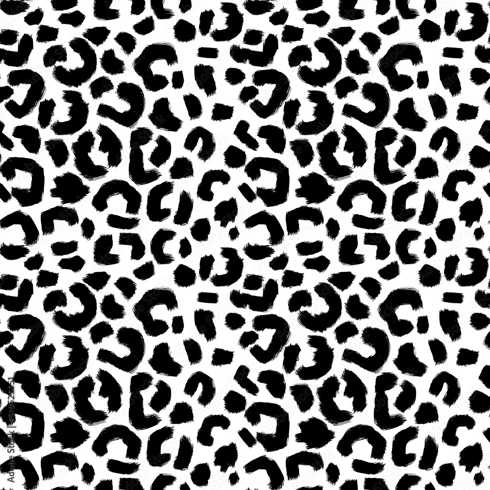 Obraz premium Leopard skin artwork imitation print. Vector seamless pattern